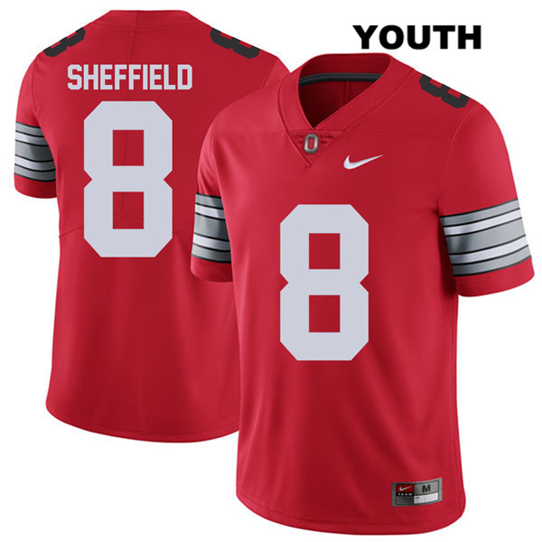 Ohio State Buckeyes Youth Kendall Sheffield #8 Red Authentic Nike 2018 Spring Game College NCAA Stitched Football Jersey HF19N37YM